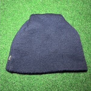 Vintage 80s 90s Gore-Tex Wool Winter Hat, Navy Blue Skull Cap Beanie